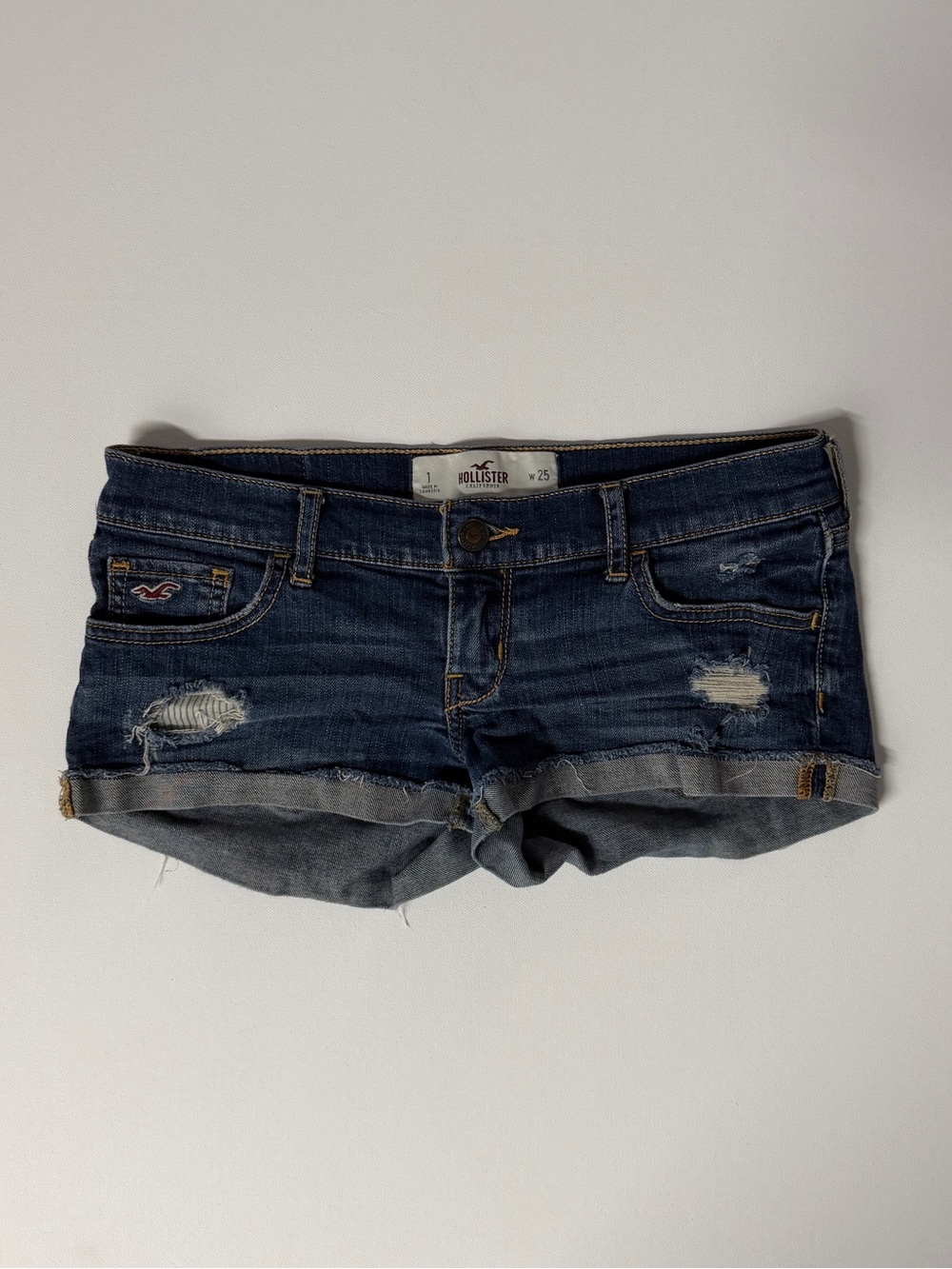 Hollister-co Women's Blue and Navy Shorts